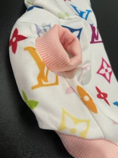 Chewy Louie Multi Colored Monogram Hoodie